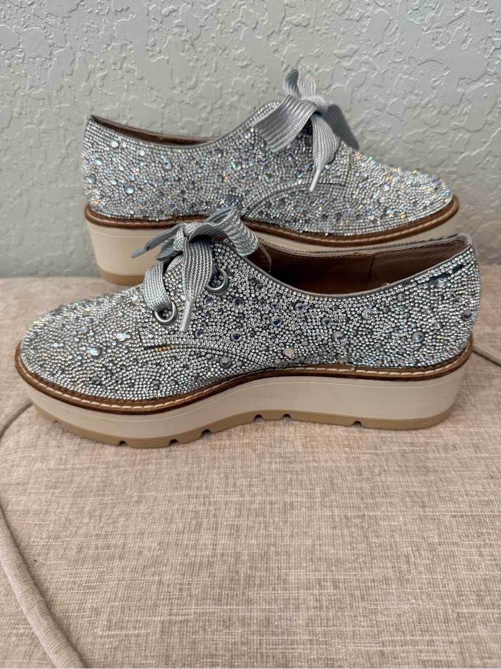 GB Gianni Bini "Revival" Rhinestone Lace-Up Platform Oxford